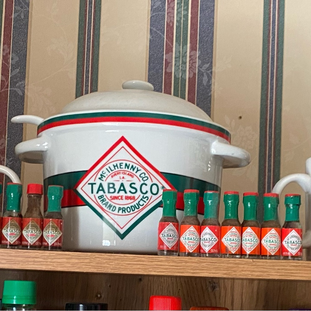 Tabasco Red and White Ceramic Pot